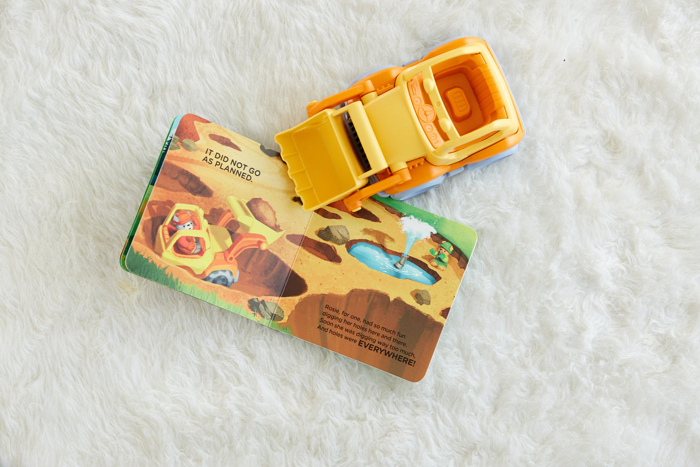Open Puppy Construction Crew Board Book and Scooper truck