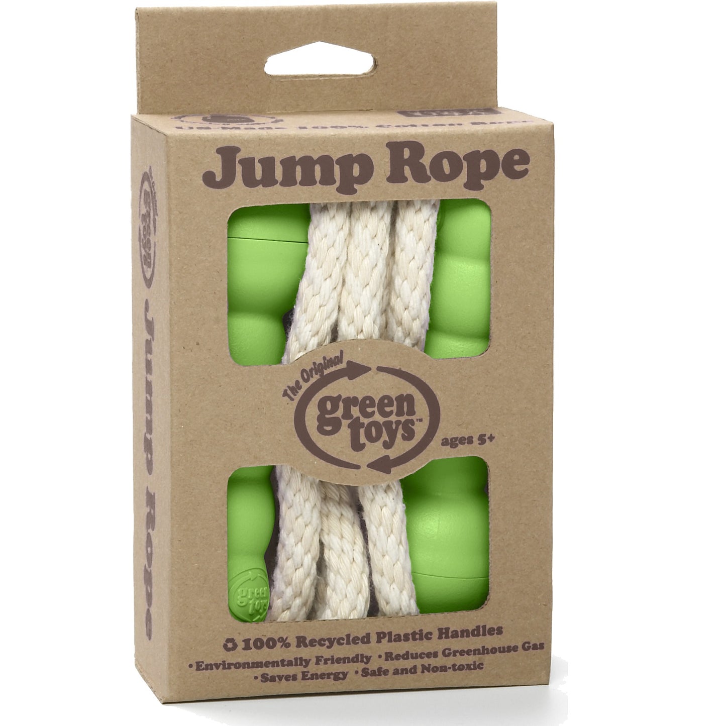 Packaged Jump Rope with green handles