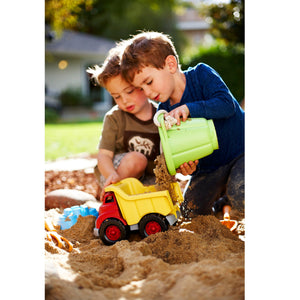 Two boy playing with Sand Play Set and Dump Truck