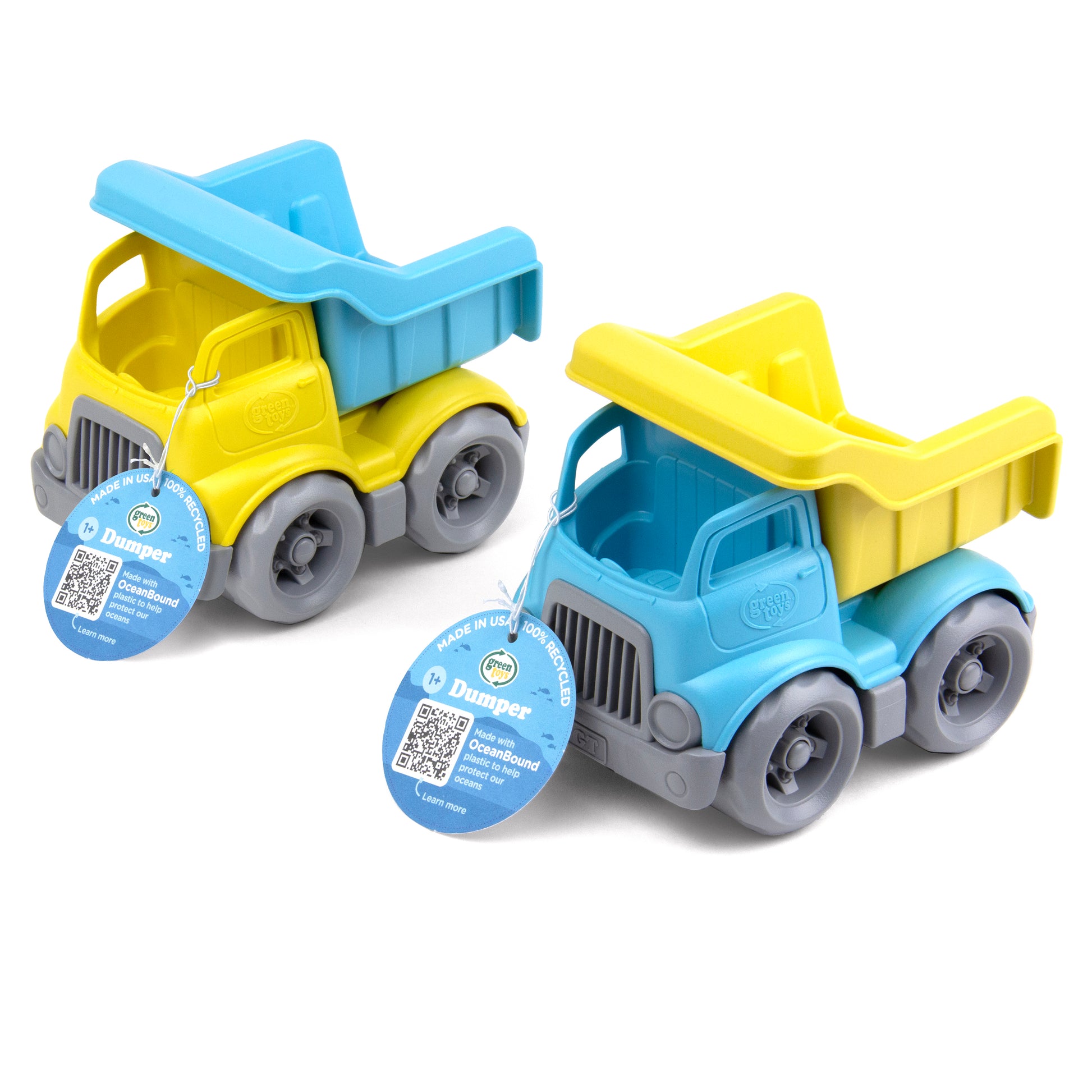 Both OceanBound plastic Dumper Trucks