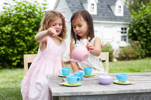 Two girls with Tea Set
