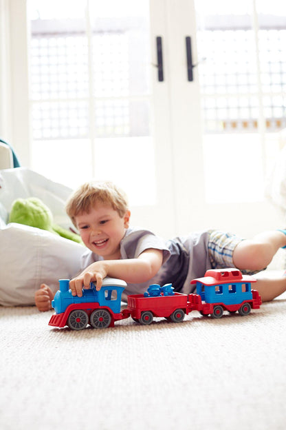 Boy playing with Train
