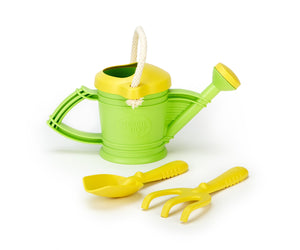 Watering Can with spade and rake