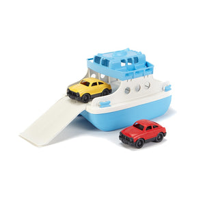 Blue and white Ferry Boat