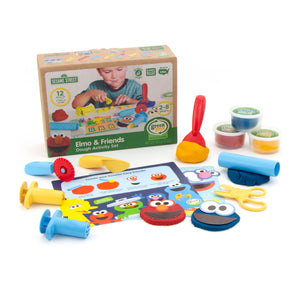 Elmo & Friends Dough Activity Set in and out of packaging