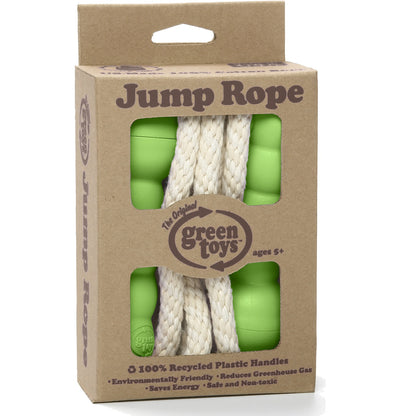 Packaged Jump Rope with green handles