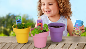 Girl playing with Abby's Garden Planting Activity Set