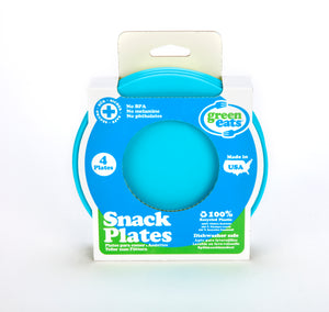 Green Eats Snack Plates Blue