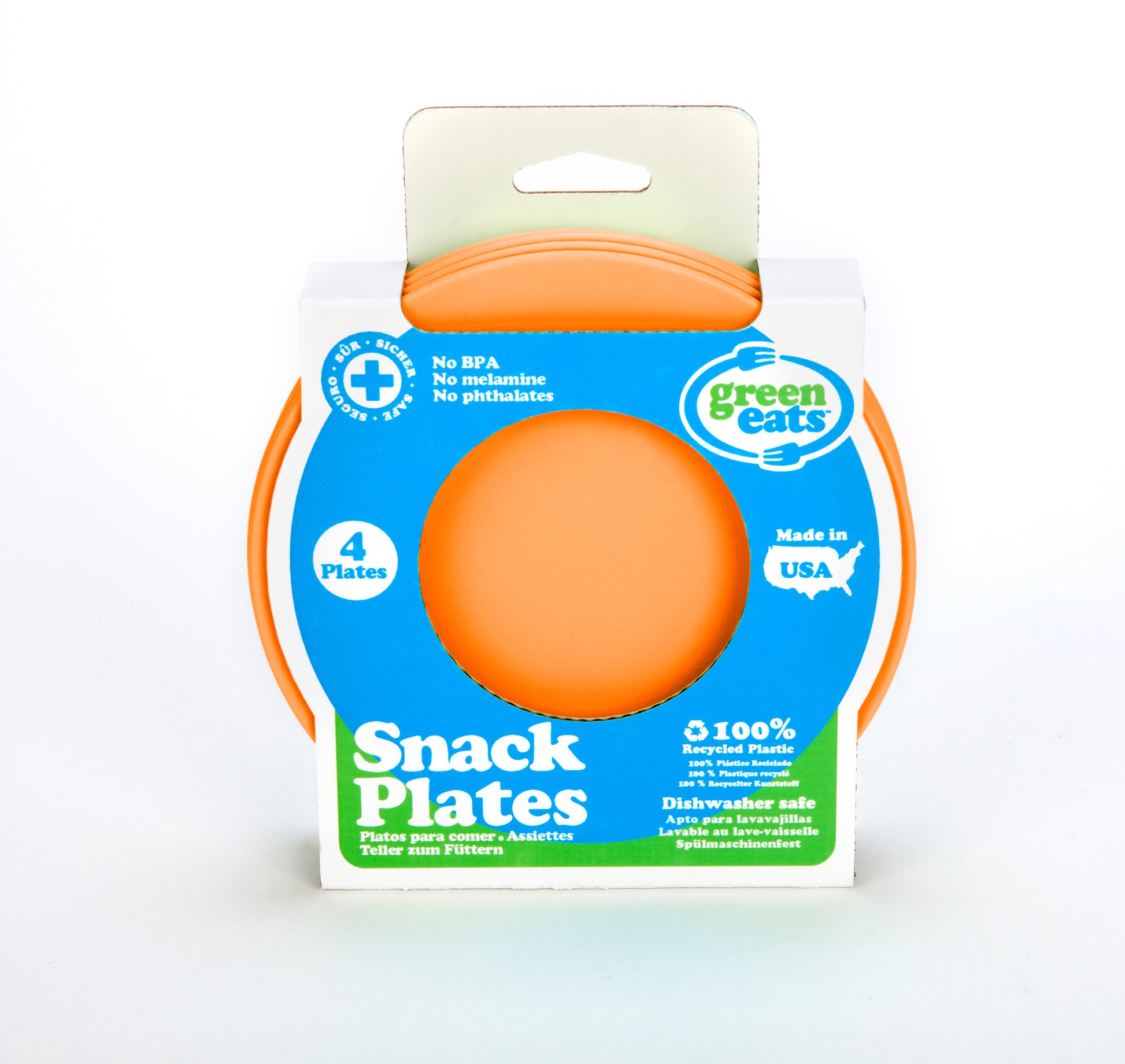 Green Eats Snack Plates Orange