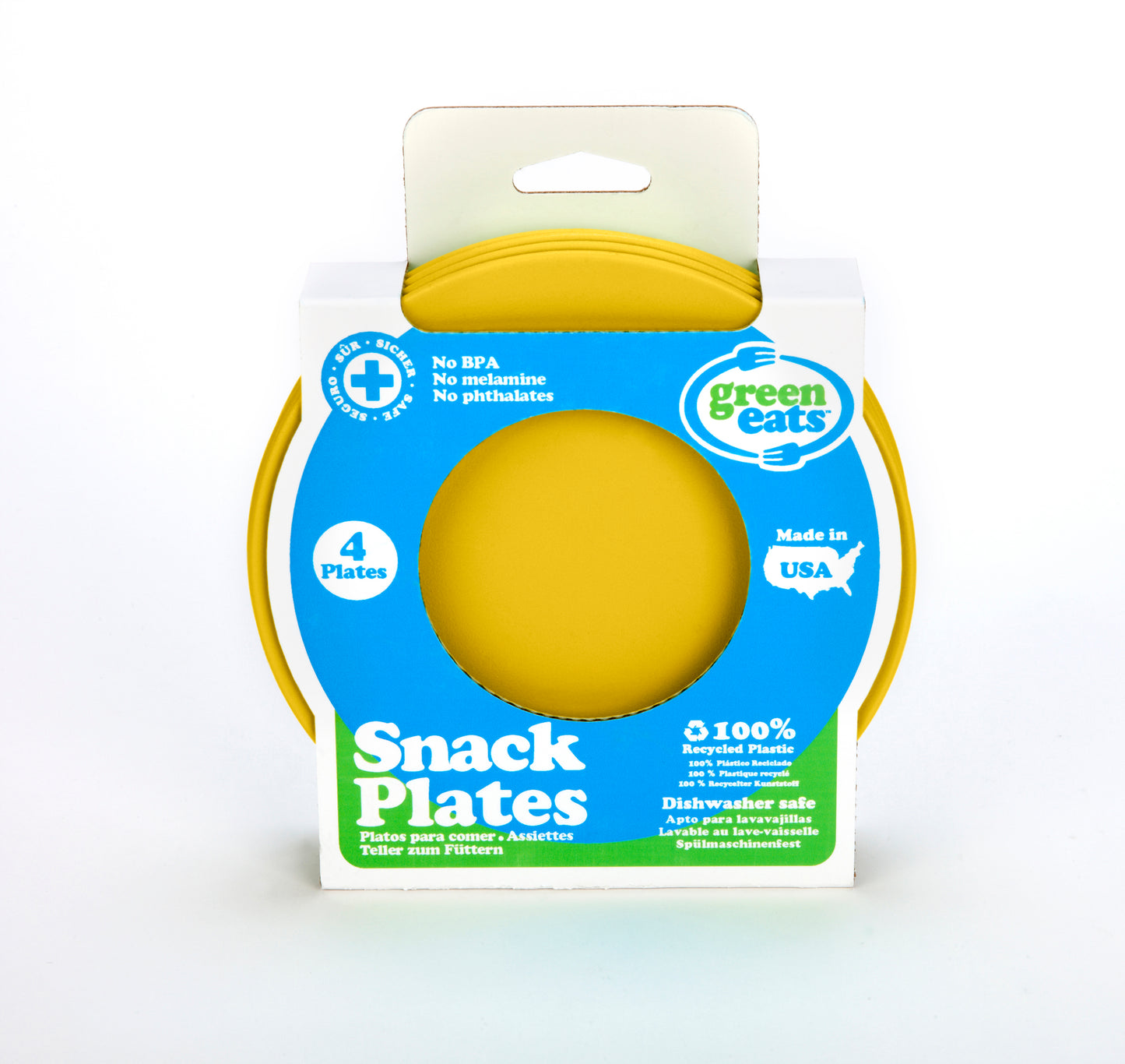 Green Eats Snack Plates Yellow
