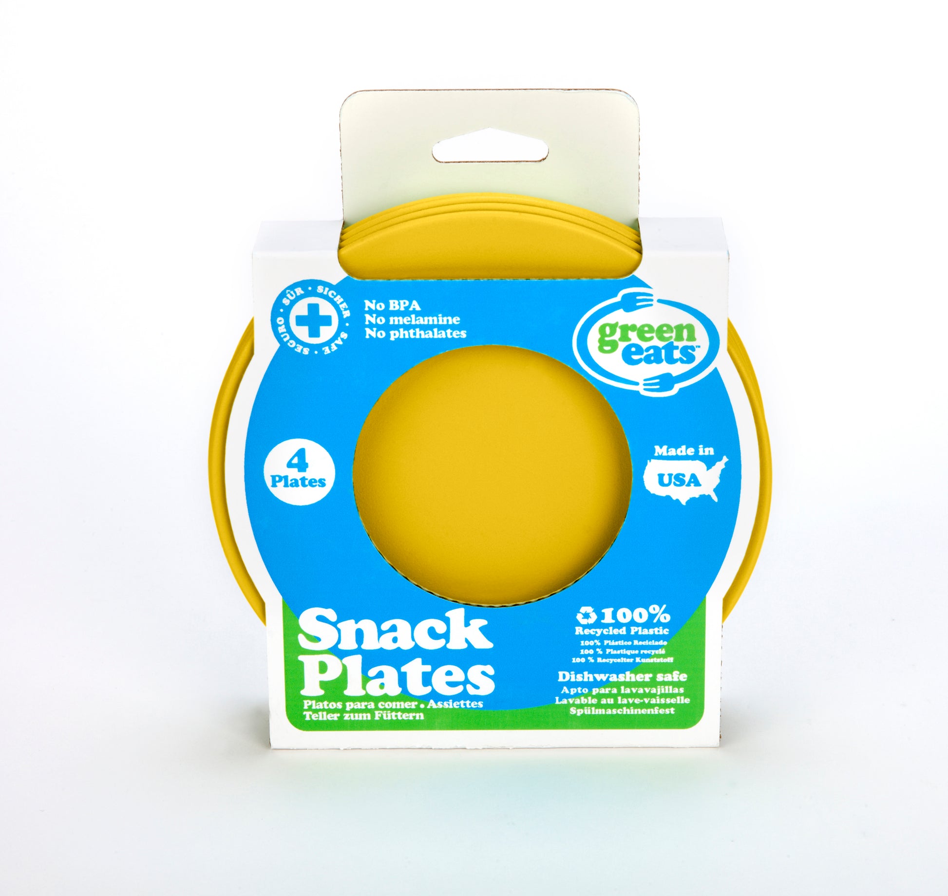Green Eats Snack Plates Yellow