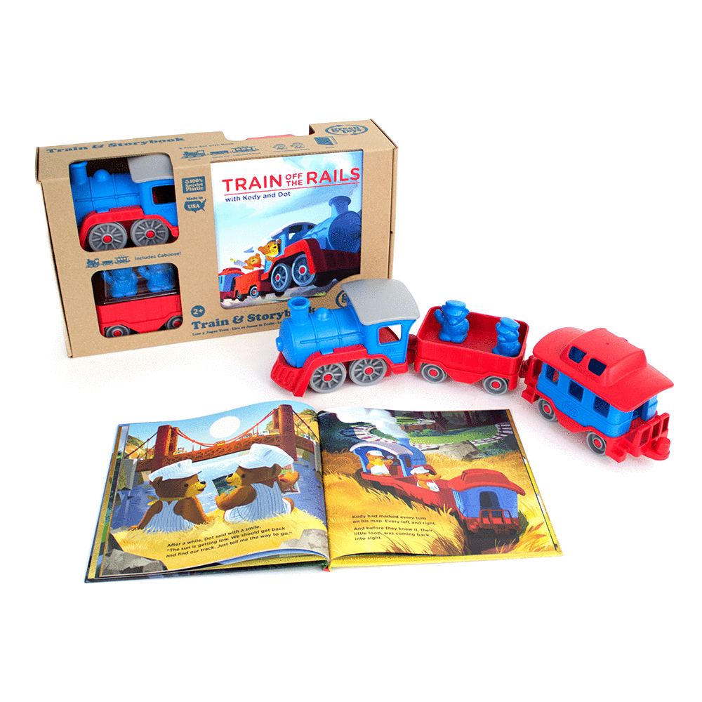 Train & Storybook Set Green Toys